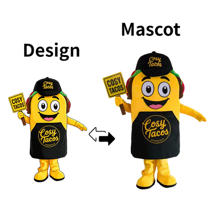 Custom Yellow Smiling Logo Character Mascot Costume