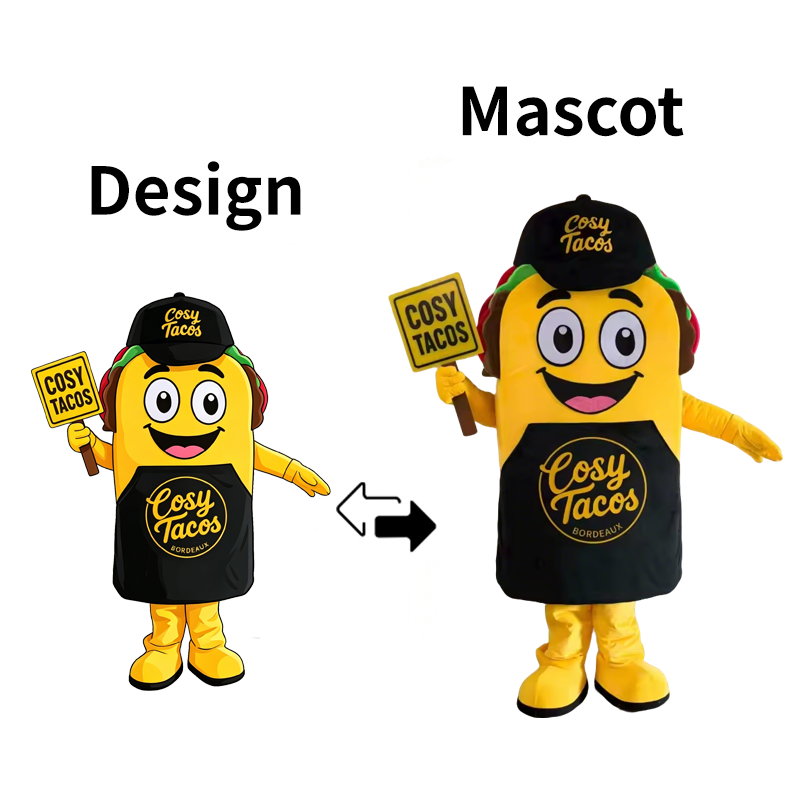 Custom Yellow Smiling Logo Character Mascot Costume