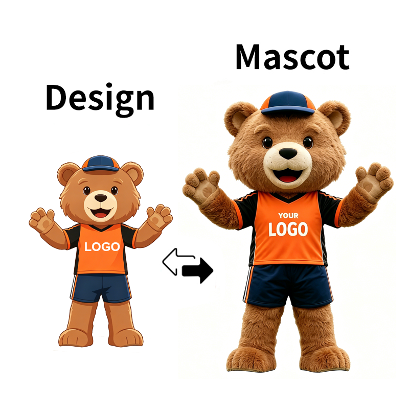 Custom Golden Brown Bear Mascot Costume