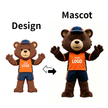 Custom Dark Brown Bear Mascot Costume