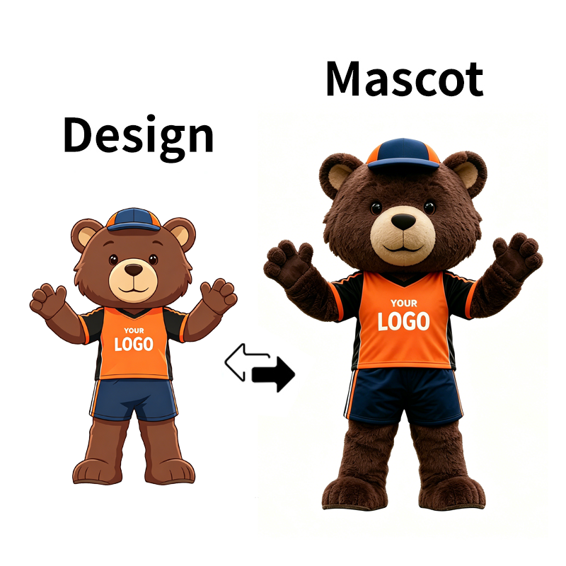 Custom Dark Brown Bear Mascot Costume