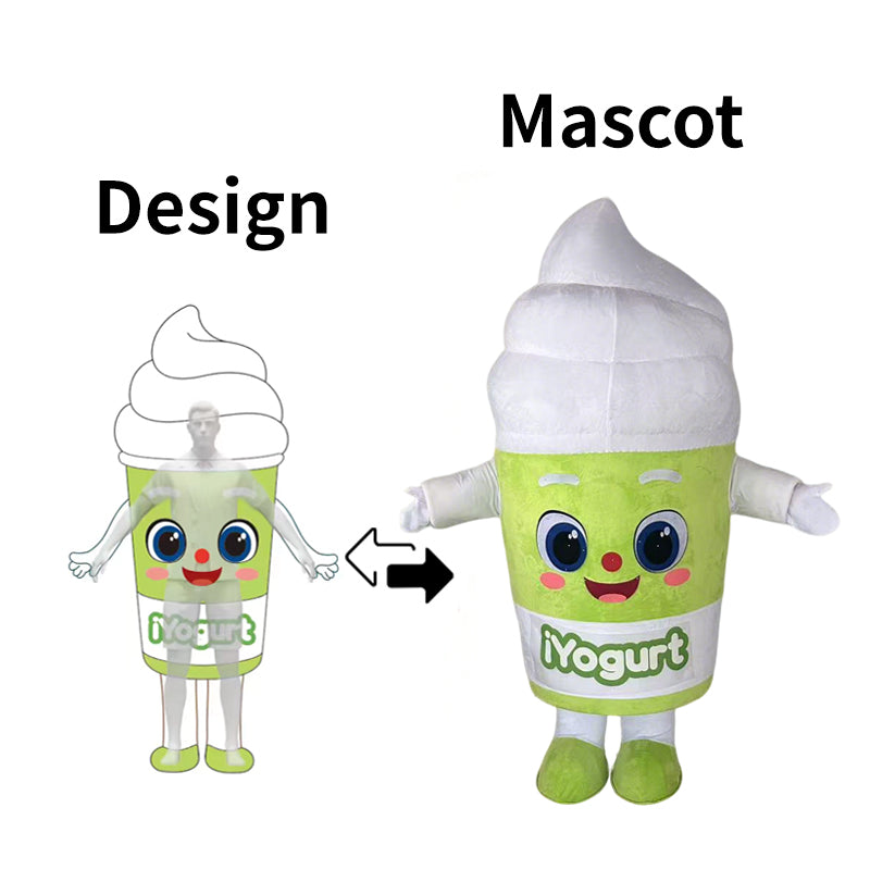 Custom Green Yogurt Cup Mascot Costume