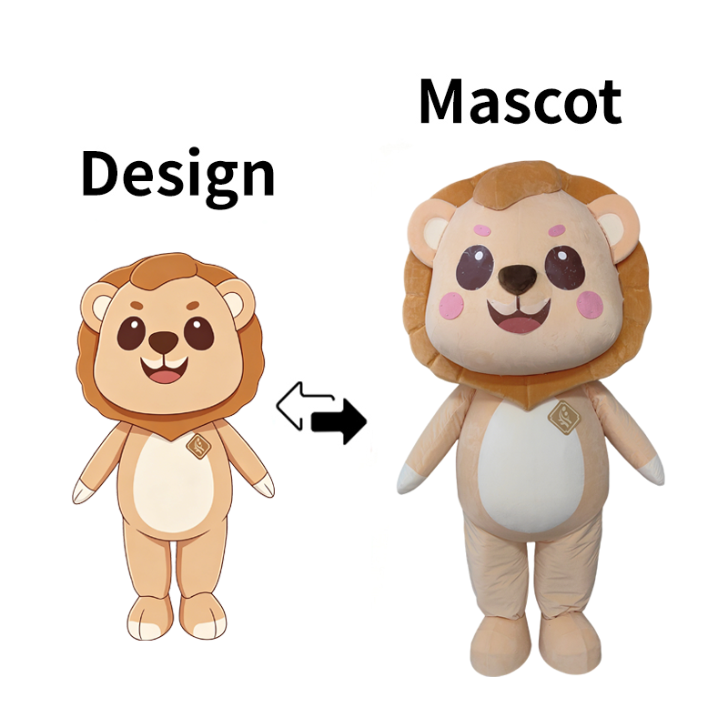 Custom Golden Brown Lion Mascot Costume