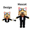 Custom Dog in Black Suit Mascot Costume