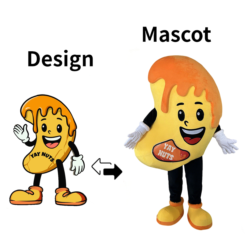 Custom Orange Peanut Character Mascot Costume