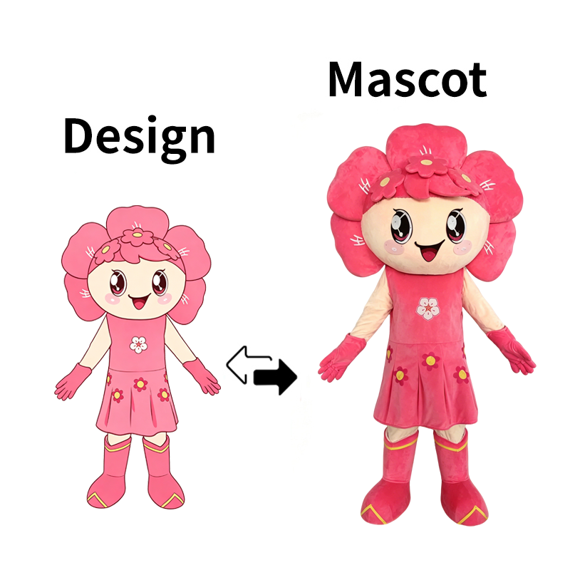 Custom Pink Flower Girl Mascot Costume