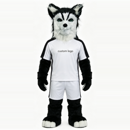Open-mouthed Wolfdog Mascot Costume–Ready-to-Order