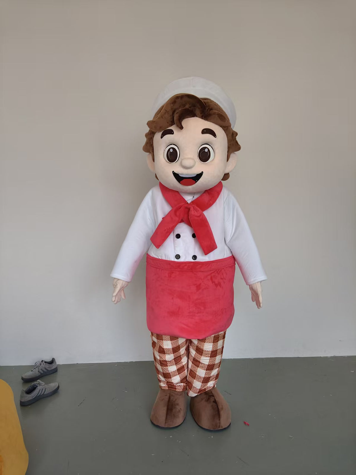 Custom Red Cartoon Chef Mascot Costume