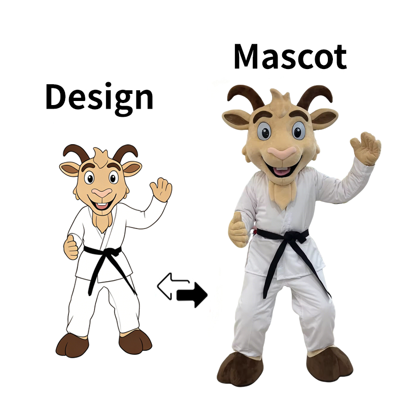 Custom Karate Goat Mascot Costume