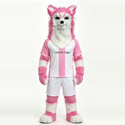 Open-mouthed Wolfdog Mascot Costume–Ready-to-Order