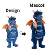 Custom Blue Dragon Mascot Costume