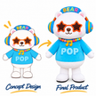 Custom DJ Pop Bear Mascot Costume