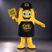 Custom Yellow Smiling Logo Character Mascot Costume