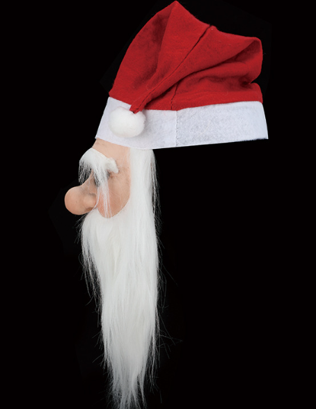 Please Note: This Santa style features a realistic molded face mask rather than a traditional plush mascot head.